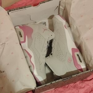 Jordan Pink and White Modern Sneakers